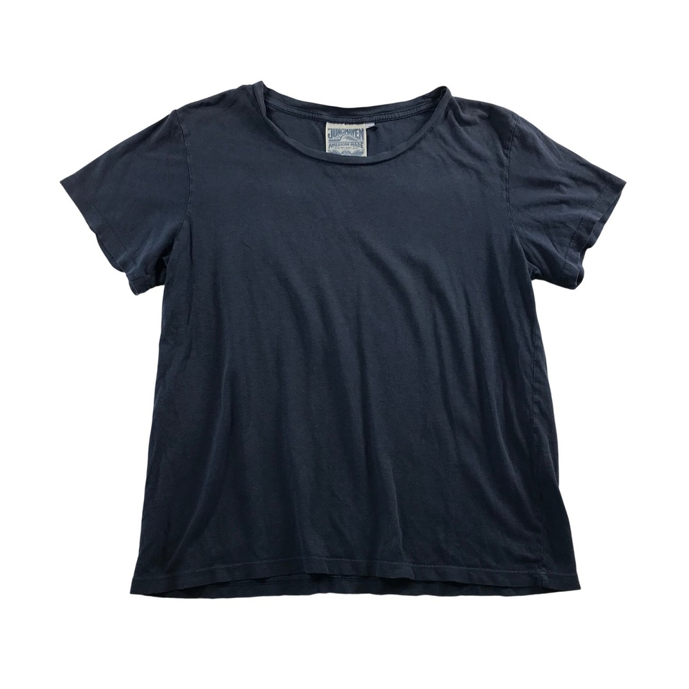 Jungmaven Navy Blue Hemp Organic Cotton Short Sleeve T-Shirt Size S Made in USA
